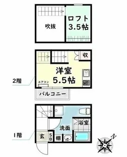 ル サブール【2B号室】の間取り