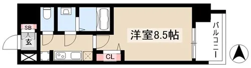 プレサンス大須観音駅前【0604号室】の間取り