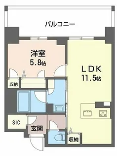 リビエナグラン新梅田【6階】の間取り