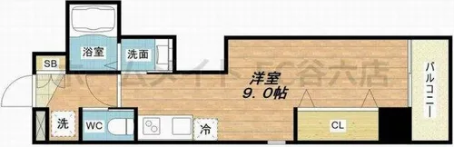 ビガーポリス369天神橋三丁目Ⅱアルチェ【5階】の間取り