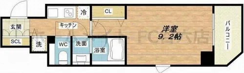 Fortuney大手前【14階】の間取り