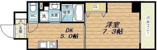 ボヌール梅田【7階】の間取り