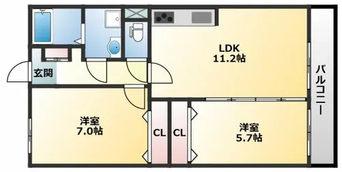 スバル【301号室】の間取り