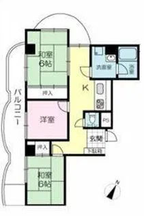 手柄コーポ1号館【9D号室】の間取り