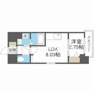 Fortuney江坂Ⅰ【5階】の間取り