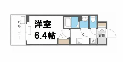 エステムコート四天王寺夕陽丘II【5階】の間取り