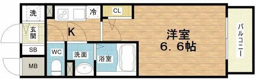 エスリードレジデンス大阪本町【6階】の間取り