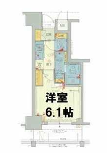 エステムプラザ難波WESTリバークロス【3階】の間取り