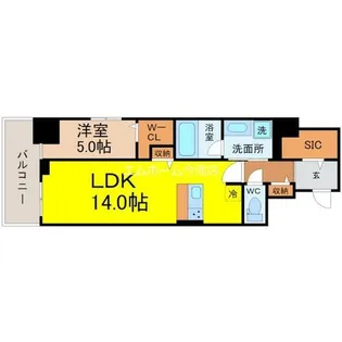 1LDKの間取り画像