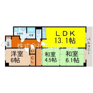 シティ・ライフ城下【4階】の間取り