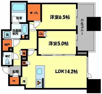 シティタワー大阪本町【42階】の間取り