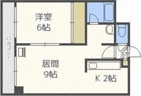 ドエル札幌南6条Ⅱ【6階】の間取り