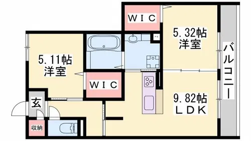 ヴィラ ルーチェ【2階】の間取り