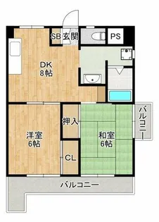 大阪府豊中市上新田3丁目【マンション】の間取り