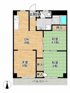 大阪府豊中市上新田3丁目【マンション】の間取り