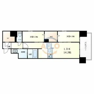 Draw上本町【8階】の間取り