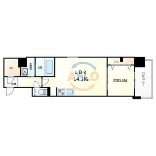 Draw上本町【8階】の間取り