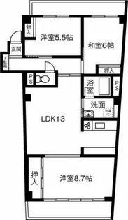 ハーモニー山本【5B号室】の間取り