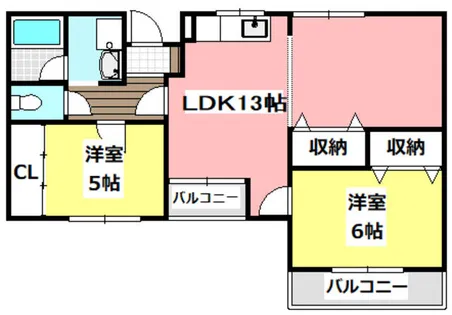 シャングリラ鮎川【1階】の間取り