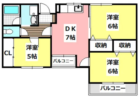 シャングリラ鮎川【1階】の間取り