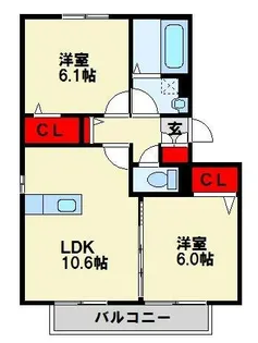 ベル フルール 割子川【2階】の間取り