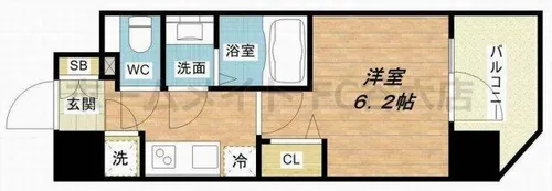 ファーストフィオーレ天王寺筆ヶ崎EYE【9階】の間取り