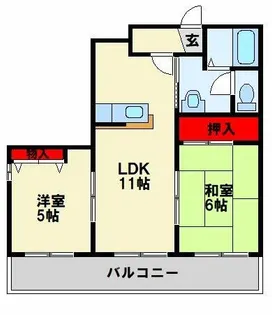 福岡県北九州市八幡東区八王寺町【マンション】の間取り