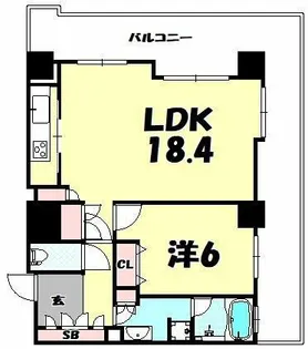 カスタリアタワー長堀橋【8階】の間取り
