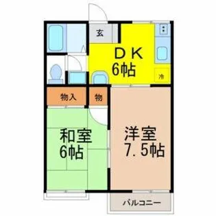 サンフォレスト渡辺C【203号室】の間取り