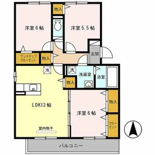 ヴィラウィステリア【3階】の間取り