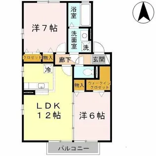 リビングタウン加美北E棟【2階】の間取り