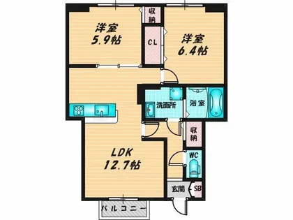 メゾン・みのうら【1階】の間取り
