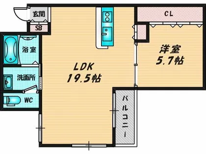 SKコーポ長瀬【1階】の間取り