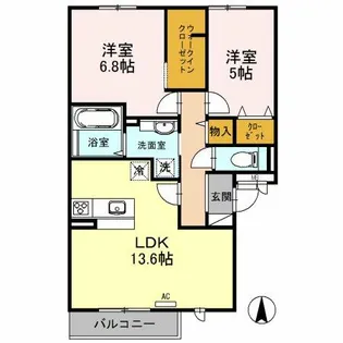 ファミールA棟【1階】の間取り