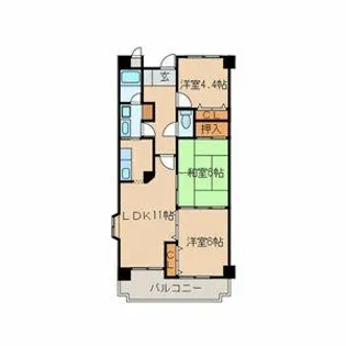 リバーサイド21【3階】の間取り