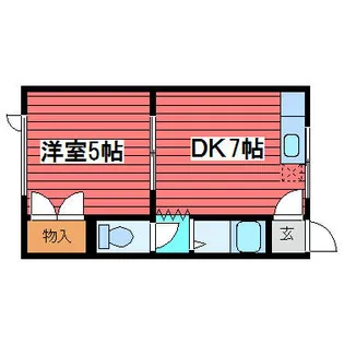 1DKの間取り画像