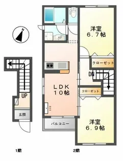 West HouseⅡ【2階】の間取り