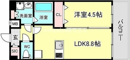 ベイサイドパークOSAKAノースレジデンシス【11階】の間取り