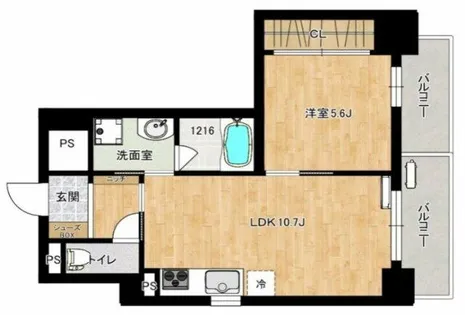 大阪府大阪市中央区上町1丁目【マンション】の間取り