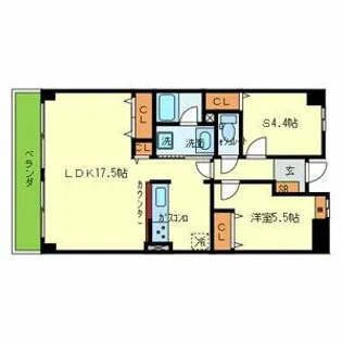 ルミエール八尾【5階】の間取り