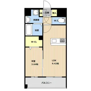LIBTH薬院PREMIER【0302号室】の間取り