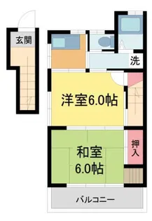 宝塚南口コーポ【2階】の間取り
