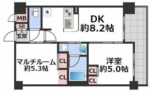 エステムプラザ大阪城パークフロント【12階】の間取り