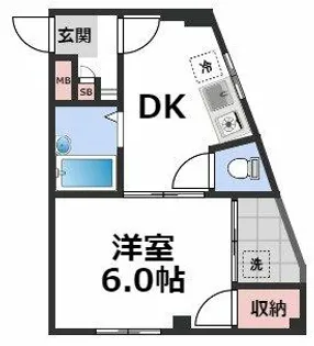 玉造クローバーハイツ【3階】の間取り