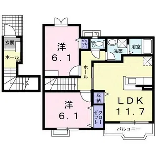 グランツ Ⅰ【2階】の間取り