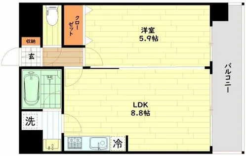 S-FORT福島La Luna【4階】の間取り