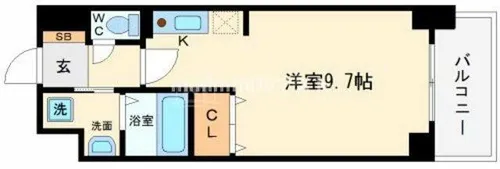 KDXレジデンス難波南【3階】の間取り