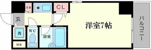 パラシオ南森町【9階】の間取り