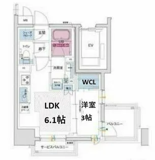 ソルティア大阪同心【3階】の間取り