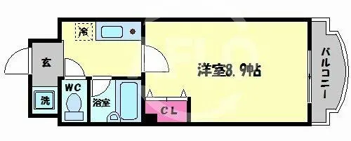 クレセントコート難波【6階】の間取り